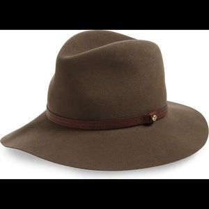 Rag & Bone Flippy Brim Felt Wool Fedora in Pecan